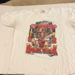 Vintage Back to Back NBA World Champs CHICAGO BULLS 91 & 92 t shirt